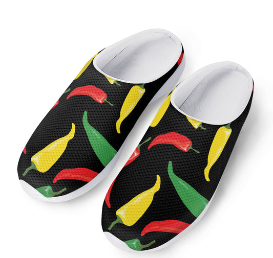 Colorful Chili Peppers Pattern Print Mesh Casual Shoes