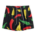 Colorful Chili Peppers Pattern Print Mesh Shorts