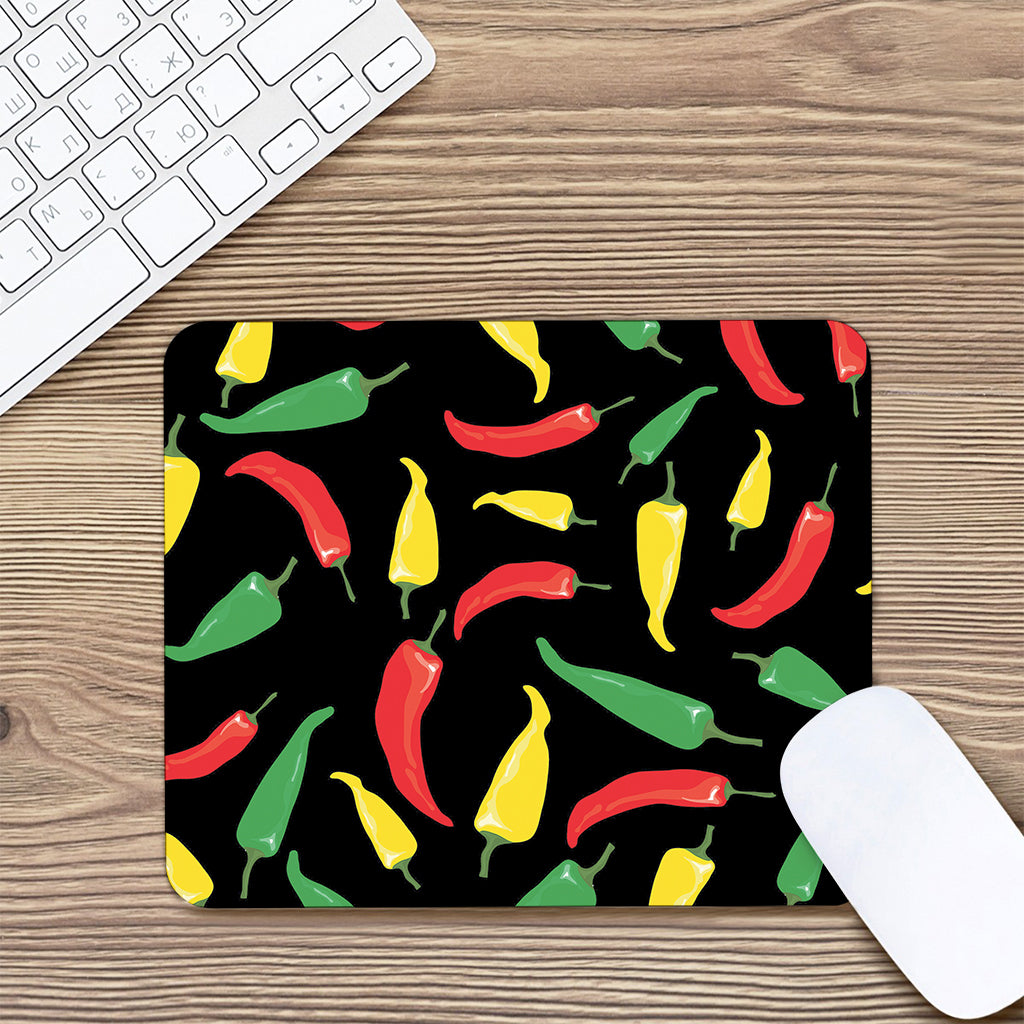 Colorful Chili Peppers Pattern Print Mouse Pad
