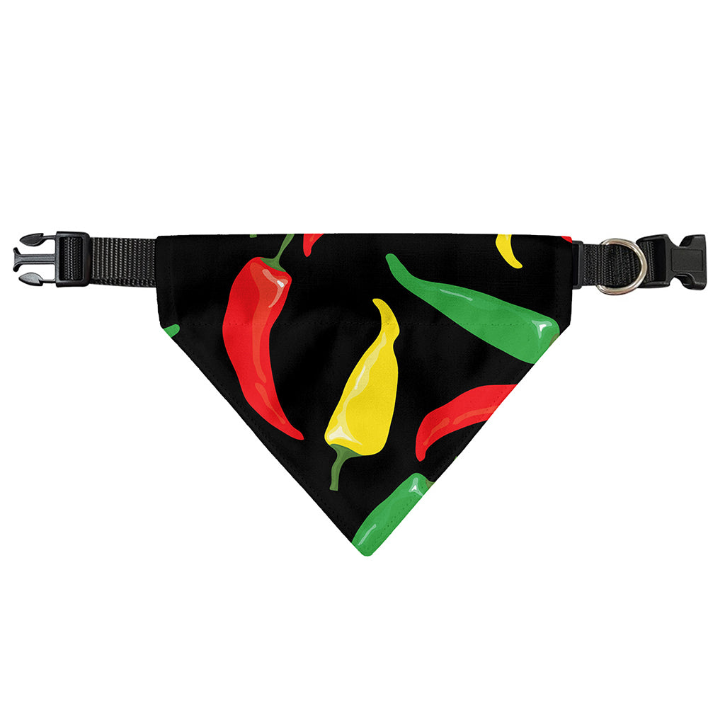 Colorful Chili Peppers Pattern Print Over The Collar Dog Bandana