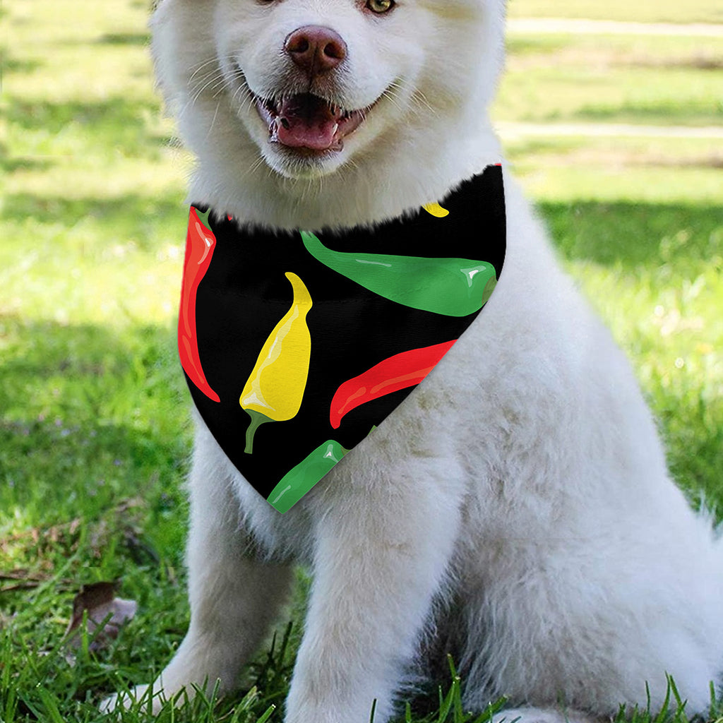 Colorful Chili Peppers Pattern Print Over The Collar Dog Bandana