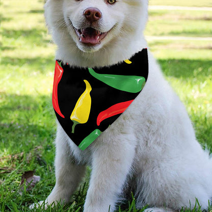 Colorful Chili Peppers Pattern Print Over The Collar Dog Bandana