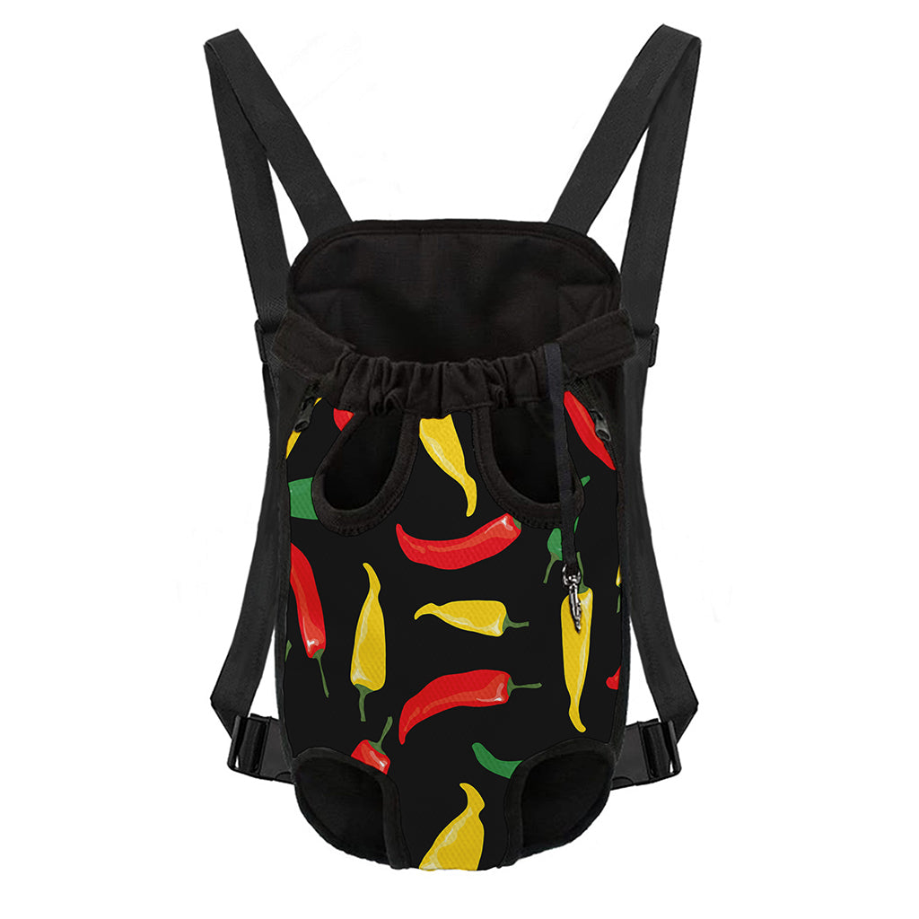 Colorful Chili Peppers Pattern Print Pet Carrier Backpack