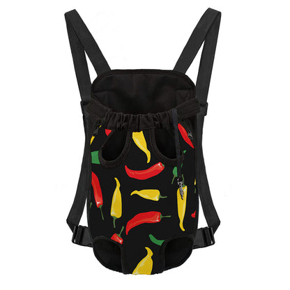 Colorful Chili Peppers Pattern Print Pet Carrier Backpack