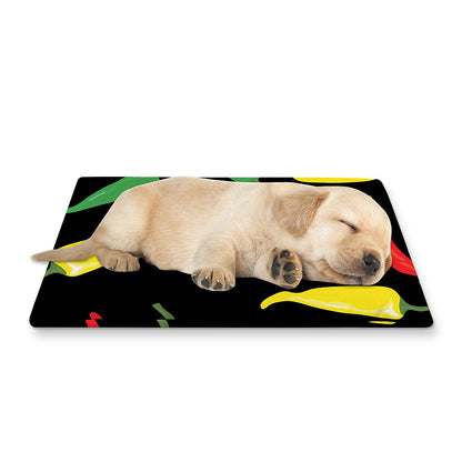 Colorful Chili Peppers Pattern Print Pet Cooling Mat Cover