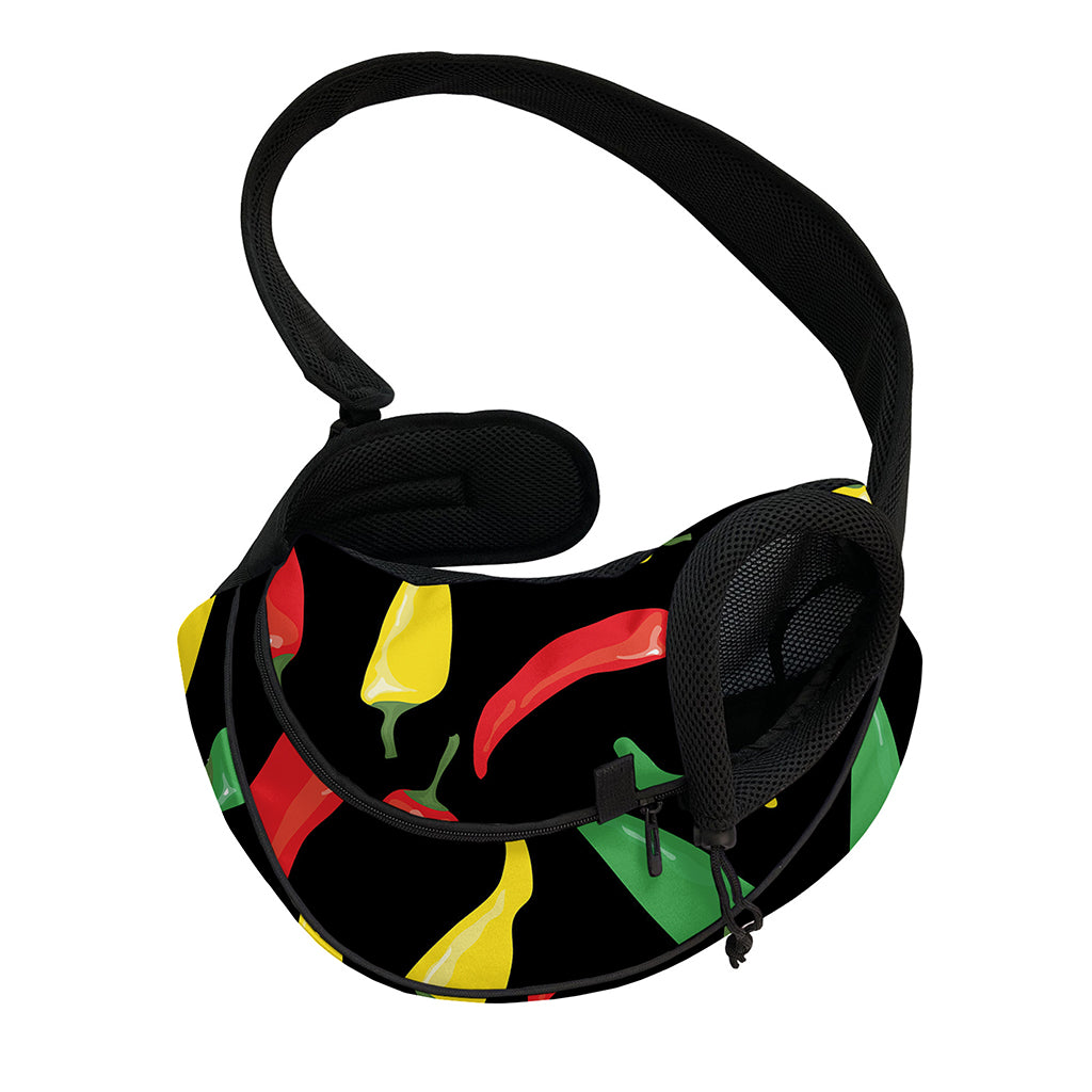Colorful Chili Peppers Pattern Print Pet Sling Carrier