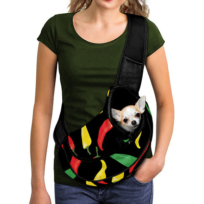 Colorful Chili Peppers Pattern Print Pet Sling Carrier