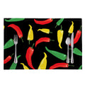 Colorful Chili Peppers Pattern Print Placemat