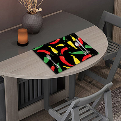 Colorful Chili Peppers Pattern Print Placemat