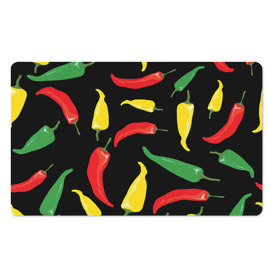 Colorful Chili Peppers Pattern Print Polyester Doormat