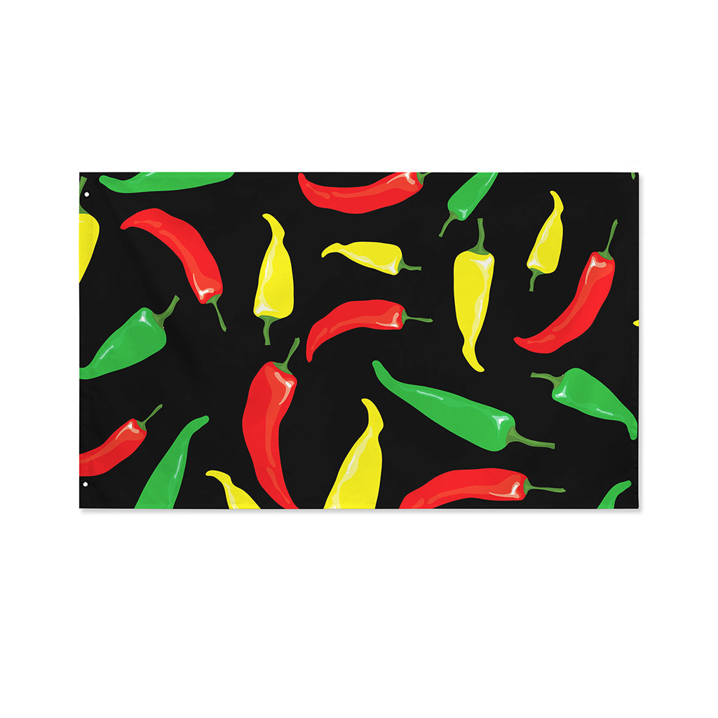 Colorful Chili Peppers Pattern Print Polyester Flag