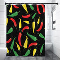 Colorful Chili Peppers Pattern Print Premium Shower Curtain