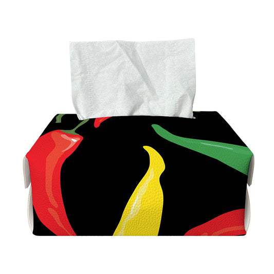 Colorful Chili Peppers Pattern Print Rectangle Tissue Box Cover