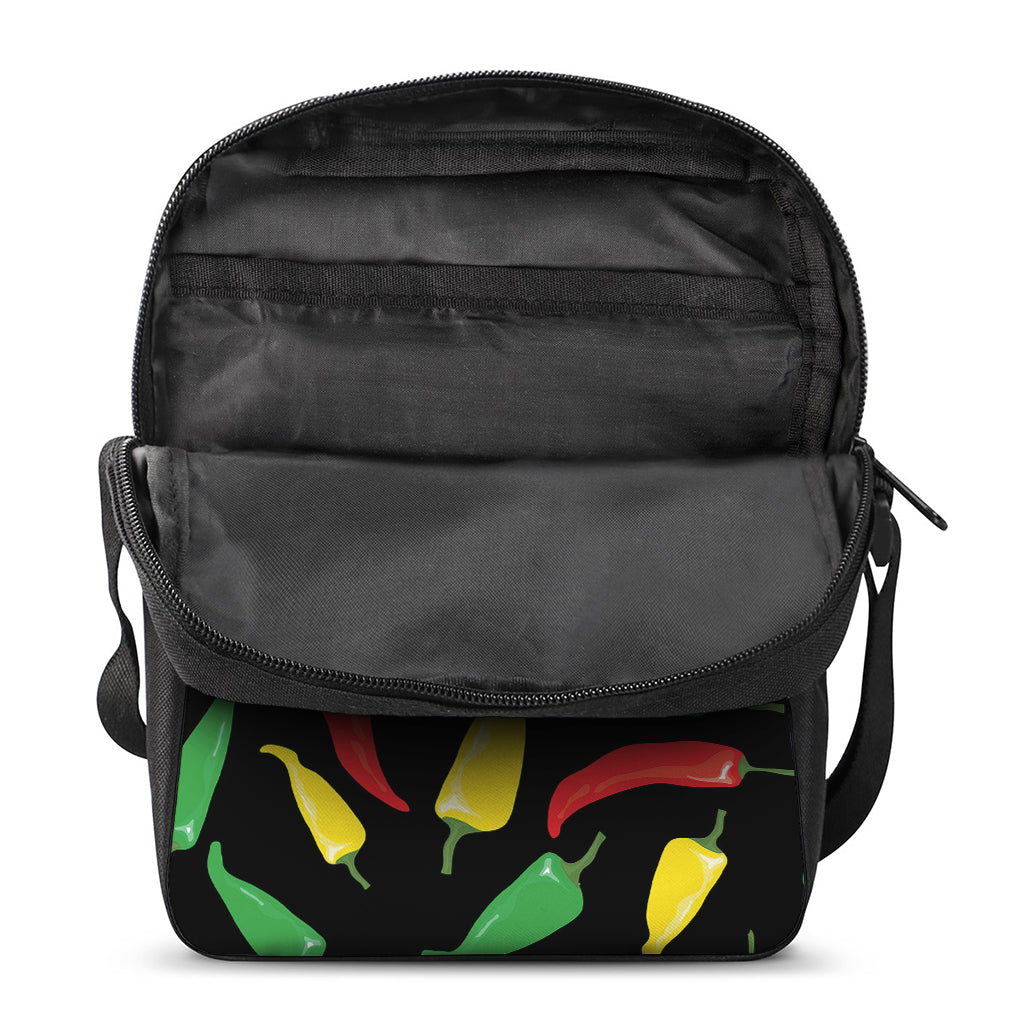 Colorful Chili Peppers Pattern Print Rectangular Crossbody Bag