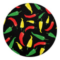 Colorful Chili Peppers Pattern Print Round Blanket