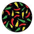 Colorful Chili Peppers Pattern Print Round Floor Mat