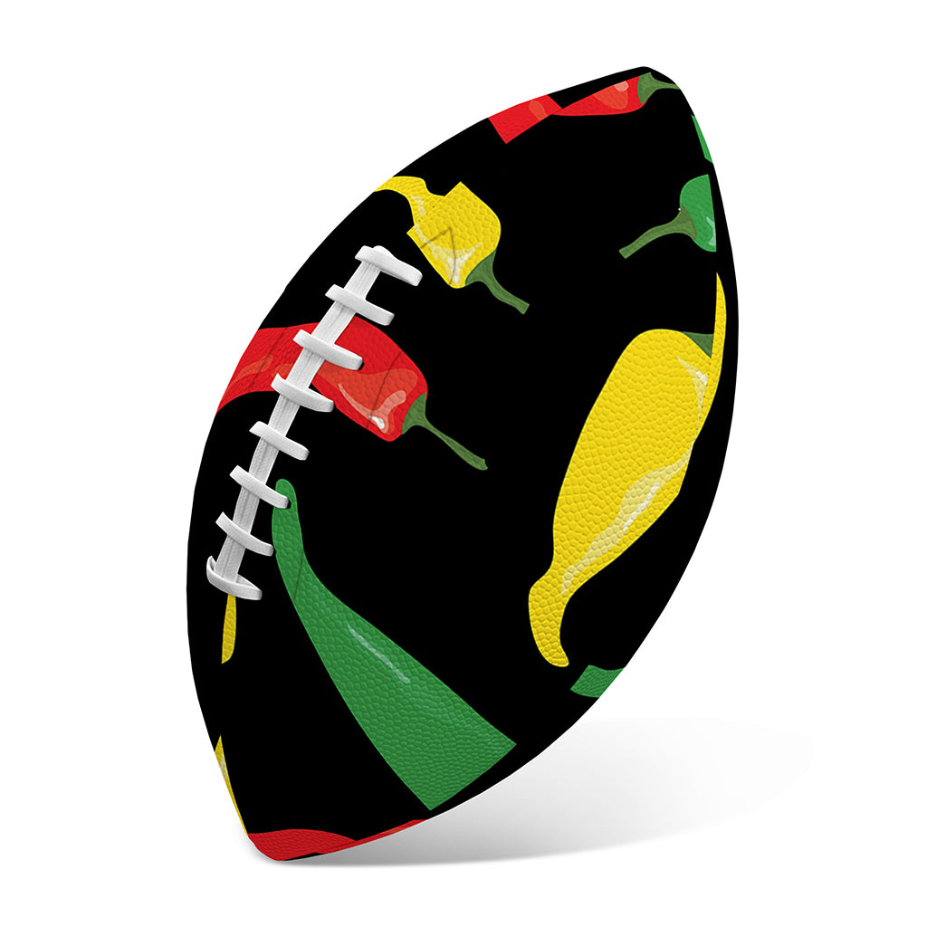 Colorful Chili Peppers Pattern Print Rugby Ball