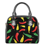 Colorful Chili Peppers Pattern Print Shoulder Handbag