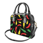 Colorful Chili Peppers Pattern Print Shoulder Handbag