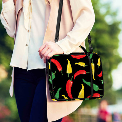 Colorful Chili Peppers Pattern Print Shoulder Strap Bible Bag