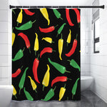Colorful Chili Peppers Pattern Print Shower Curtain