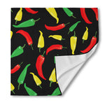 Colorful Chili Peppers Pattern Print Silk Bandana
