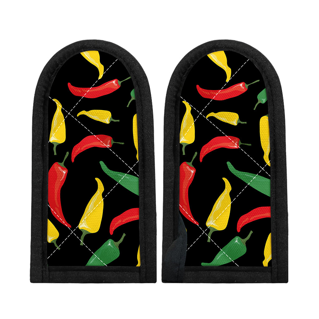 Colorful Chili Peppers Pattern Print Skillet Handle Cover