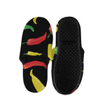 Colorful Chili Peppers Pattern Print Slippers