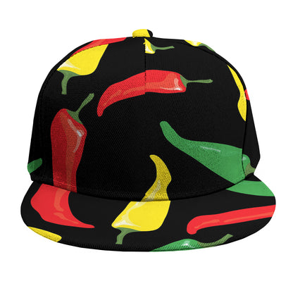Colorful Chili Peppers Pattern Print Snapback Cap