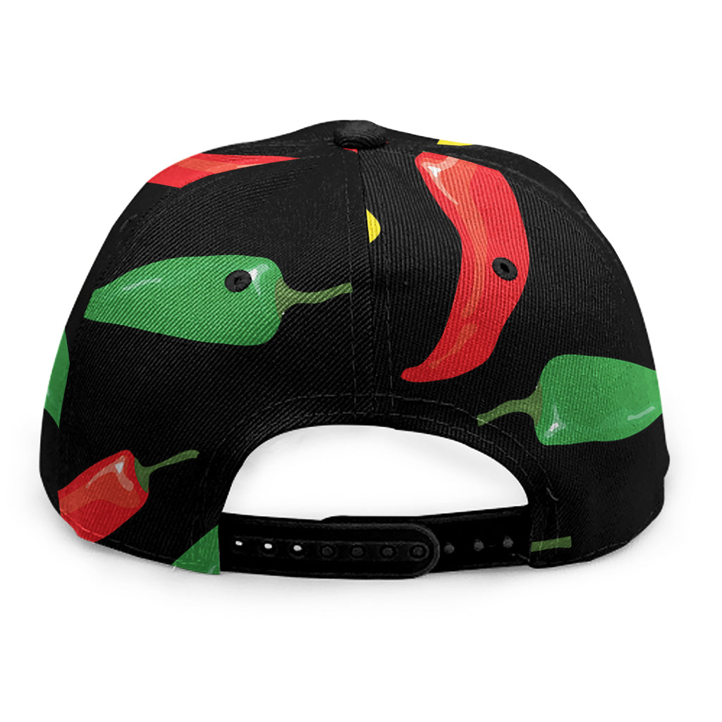 Colorful Chili Peppers Pattern Print Snapback Cap