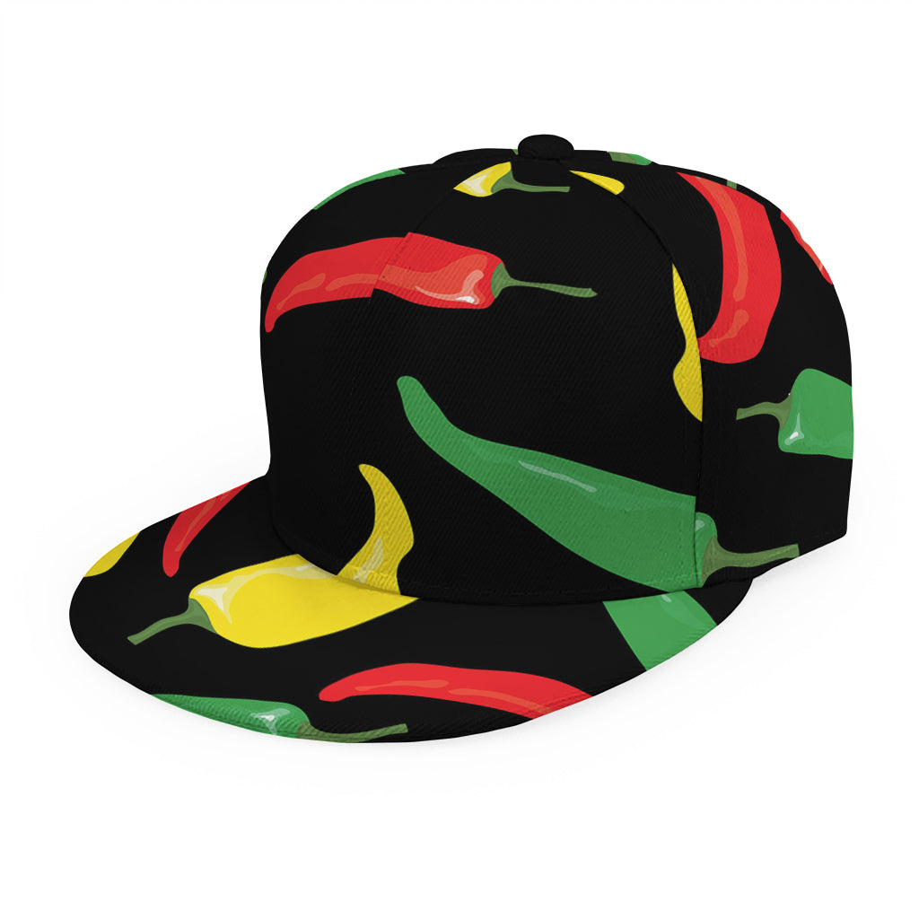 Colorful Chili Peppers Pattern Print Snapback Cap