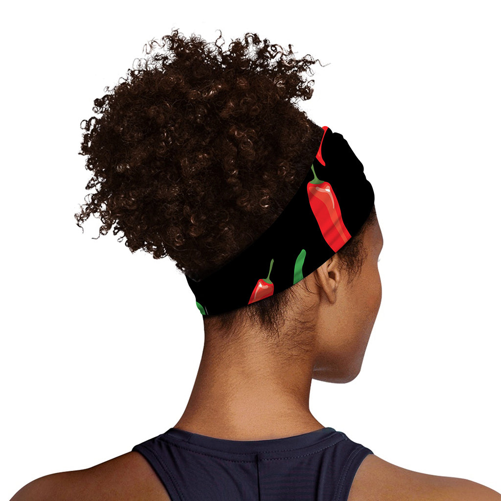 Colorful Chili Peppers Pattern Print Sports Headband