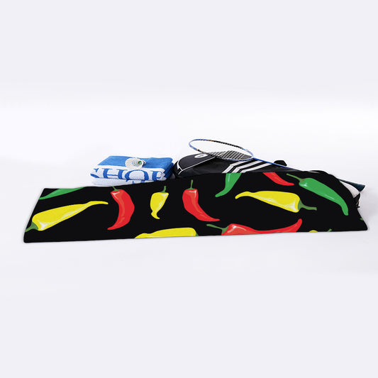 Colorful Chili Peppers Pattern Print Sports Towel