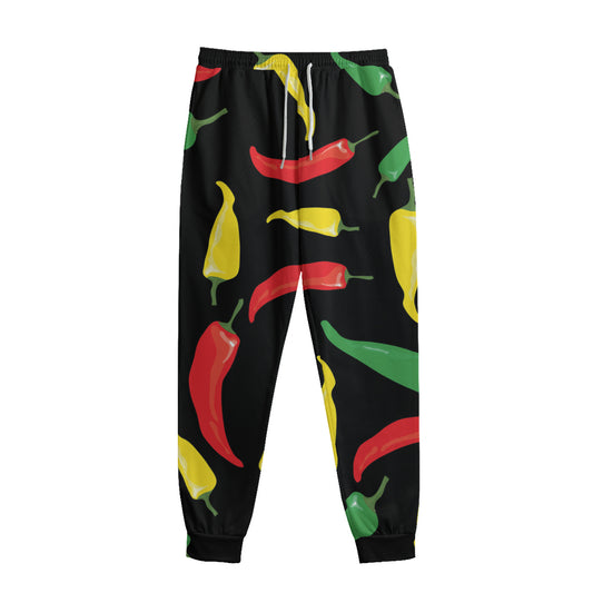 Colorful Chili Peppers Pattern Print Sweatpants