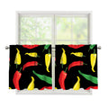 Colorful Chili Peppers Pattern Print Tier Curtains