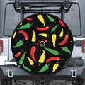 Colorful Chili Peppers Pattern Print Tire Cover With Camera Hole