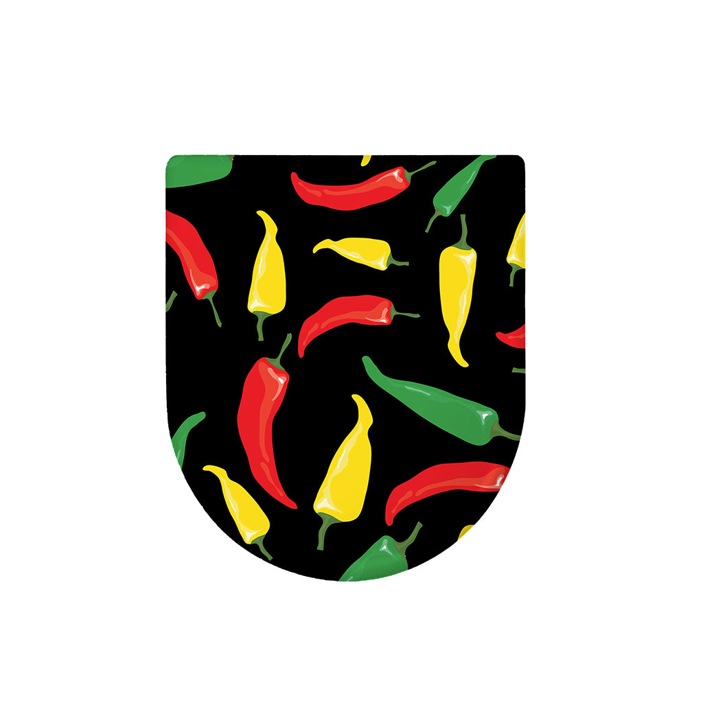 Colorful Chili Peppers Pattern Print Toilet Lid Cover
