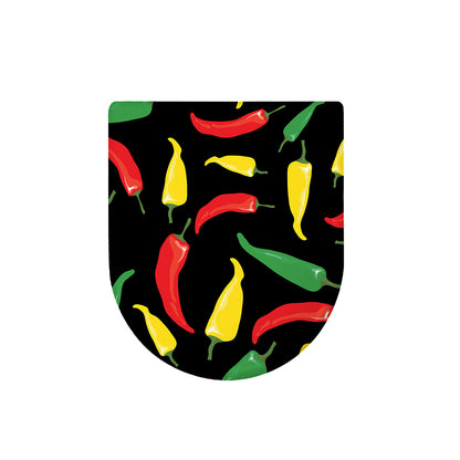 Colorful Chili Peppers Pattern Print Toilet Lid Cover