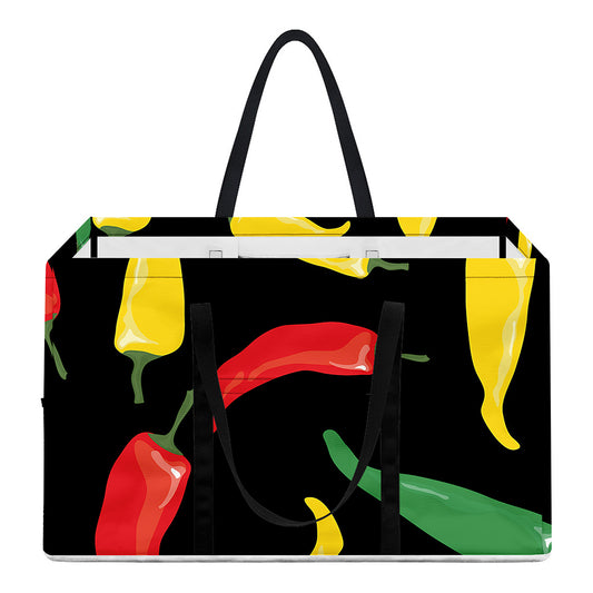 Colorful Chili Peppers Pattern Print Utility Tote Bag