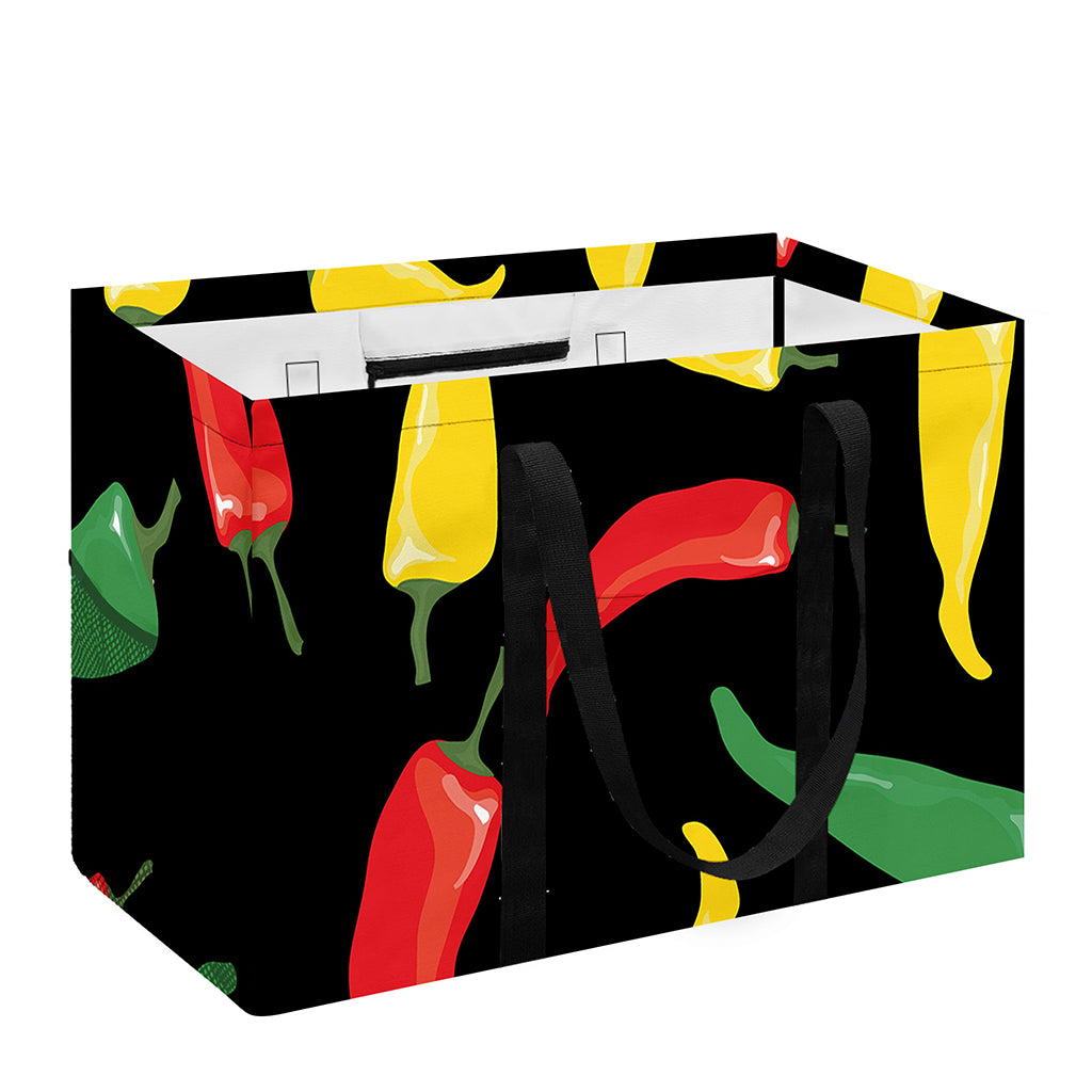 Colorful Chili Peppers Pattern Print Utility Tote Bag