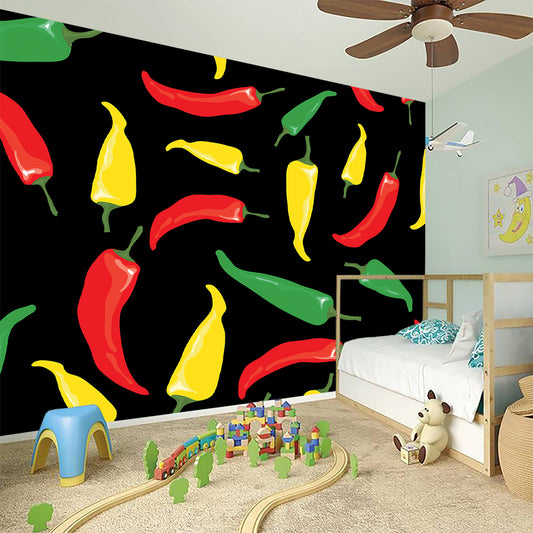 Colorful Chili Peppers Pattern Print Wall Sticker