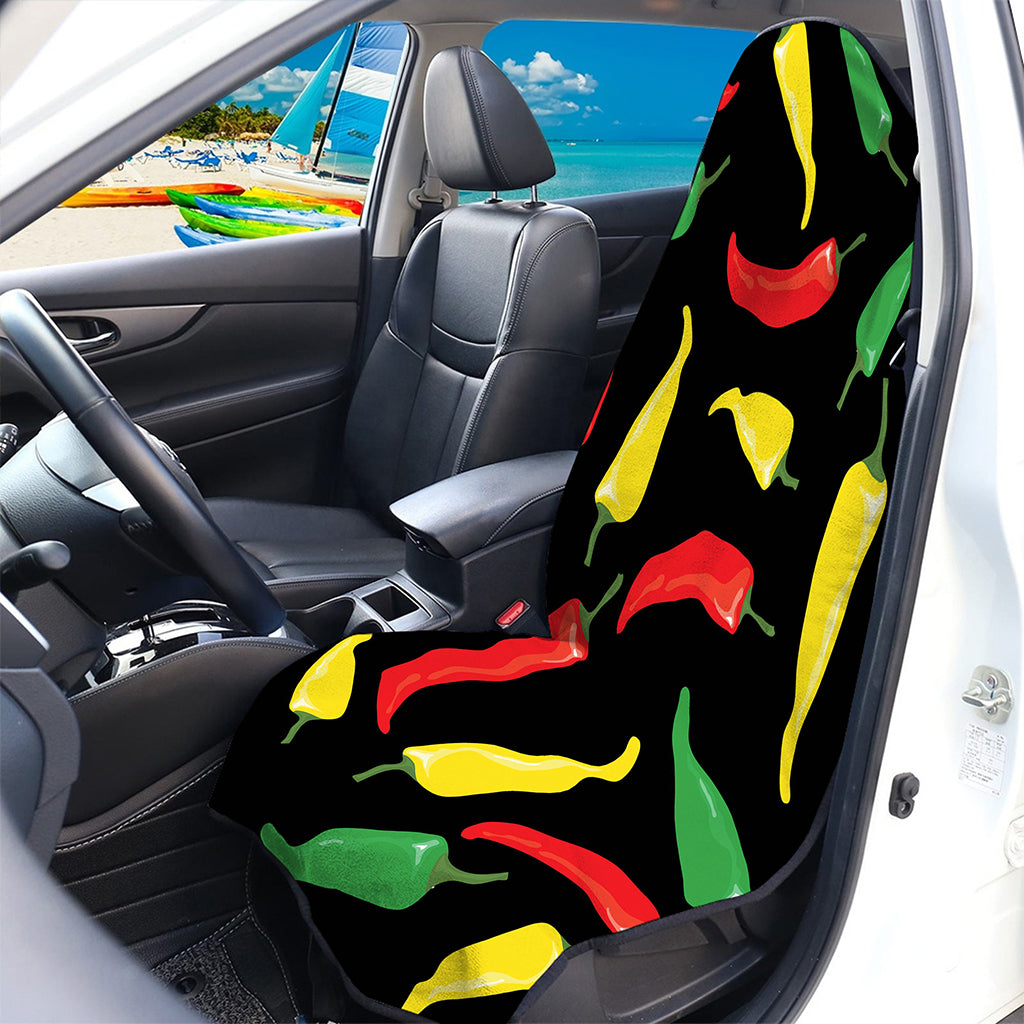 Colorful Chili Peppers Pattern Print Waterproof Car Seat Cover