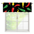 Colorful Chili Peppers Pattern Print Window Valance