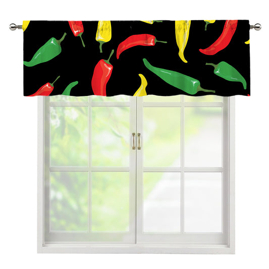 Colorful Chili Peppers Pattern Print Window Valance