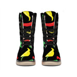 Colorful Chili Peppers Pattern Print Winter Boots