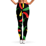 Colorful Chili Peppers Pattern Print Women's Leggings