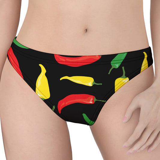 Colorful Chili Peppers Pattern Print Women's Thong
