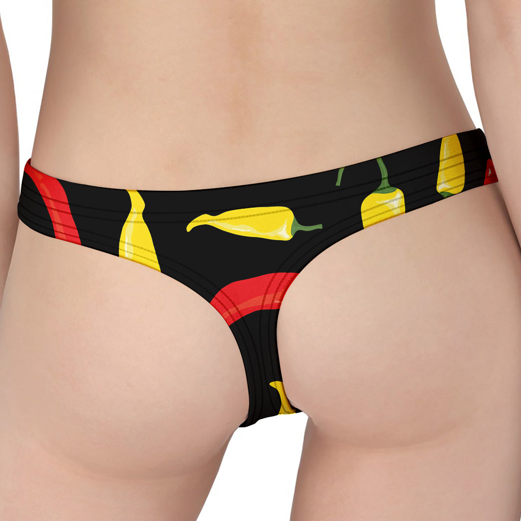 Colorful Chili Peppers Pattern Print Women's Thong