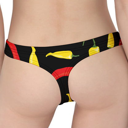 Colorful Chili Peppers Pattern Print Women's Thong