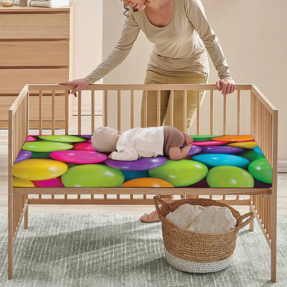 Colorful Chocolate Candy Print Baby Crib Sheet